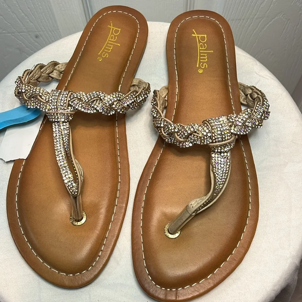 NEW!!! Rhinestone Sandals - Picture 2 of 3